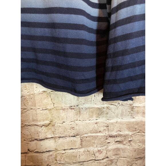 J. Crew Sweater Womens XXL Ivory & Navy Striped Ombre Kimono Sleeves Preppy - Picture 10 of 12